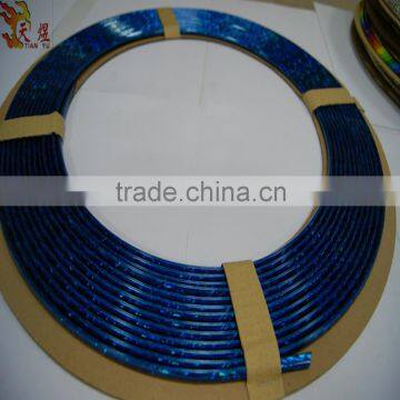 Chrome Glitter Blue 14m Decor Moulding Trim Strip Car Air Vent Sticker Door Edge Scratch Guard Protector Strip Roll New U Style photo-3