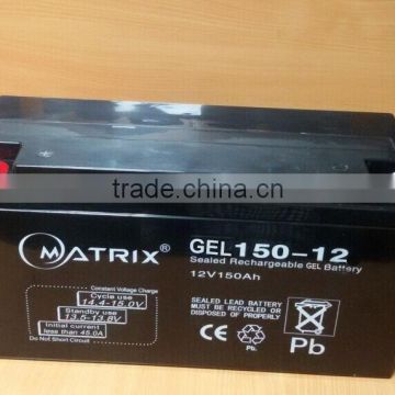 Deep cycle 12v gel battery 150ah made in China