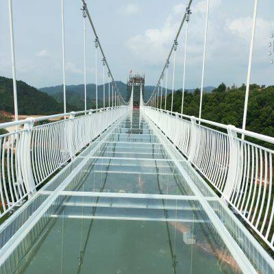 Chilling Glass Skywalk Manufacturer Professional Customization Curved Suspension Bridge