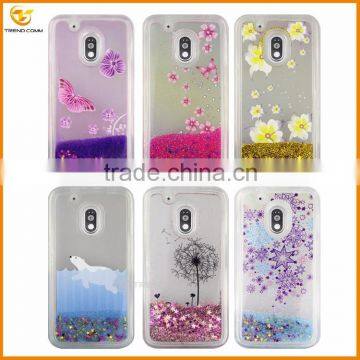 china supplier glitter liquid cover case for moto g4