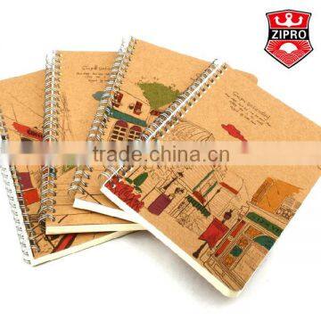 chinese hardcover notebook spiral notebook with photos kraft paper cover offset paper pocket A4 A5 A6 A7 notepad