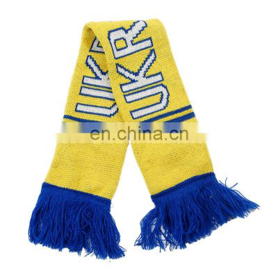 Wholesale In Stock Custom Printed LOGO Other Scarves World Football Sports Fans Soccer Scarf Knitted Winter Scarf