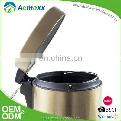 Новая поставка мусорного ведра из латуни золотистого цвета с мягко закрывающейся крышкой photo-5