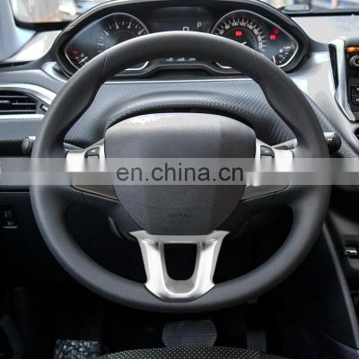 Autoaby 3Pcs/Set Car Steering Wheel Decoration Cover Trim Sticker Fit for Peugeot 2008 208 308 2014 - 2019