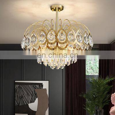 Ceiling Fixture Hotel Big Crystal Chandeliers Lighting Glass Pendant Crystal Lamps