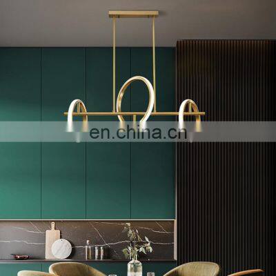 Post Modern Minimalist Restaurant LED Chandelier Luxury Pendant Lamp Simple Bar Counter Ring Chandelier