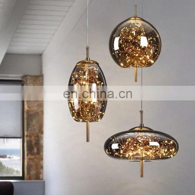 Modern Glass Hanging Lighting Simple Modern LED Chandelier For Indoor Home living Room Hotel Bedroom Led Pendant Light