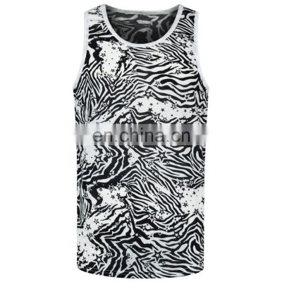 Cheap price factory sale polyester plain blank men's ribbed fitness tank top