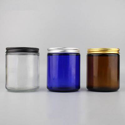 High Quality 3oz 8oz 16oz 100ml 250ml 500ml Amber Glass Holders Lanterns Candle Jars With Lid photo-5