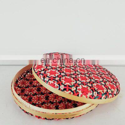 Best Price Hot Sale Round Woven Bamboo Gift Box, Woven Storage Basket Wholesale Made in Vietnam photo-3