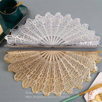 Creative Round Shape PVC Place Mats Conch Pattern Vinyl Pressed Heat Resistant Table Mats photo-4