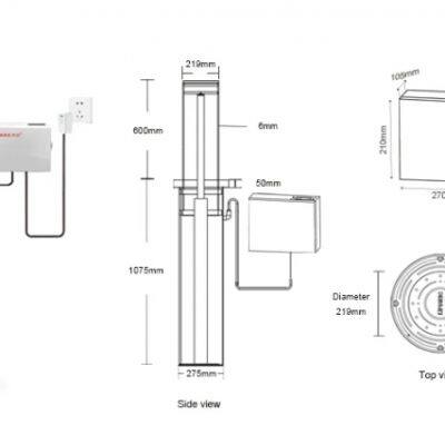 UPARK Anti-collision Remote Metal Parking Posts Auto Not Hydraulic With Mini Box LED Safety Rising Bollard photo-4