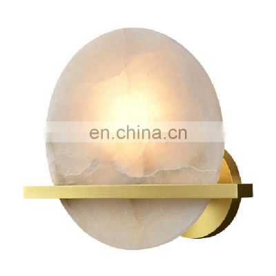 Modern style alabaster lamp corridor brass marble led wall lamp