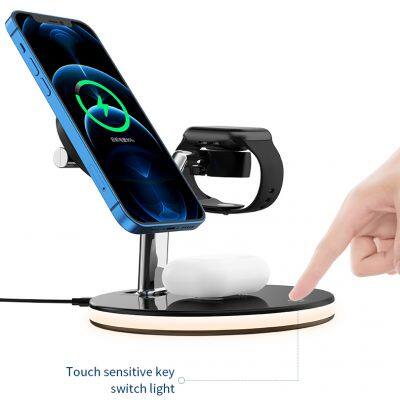 3 in 1 Quick Charge Desktop Wireless Charger Multi-Function Magnetic Charger for iPhone Recommended