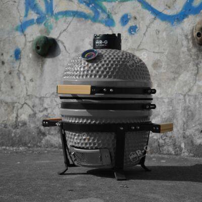 Supplier Factory Direct RG Kamado BBQ Grill 13 Inch Mini Compact Ceramic Kamdo Grill With Dual Handle photo-4
