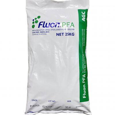 Polvo de moldeo de politetrafluoroetileno PFA de alto rendimiento P-62XP, materiales primarios resistentes a la temperatura para aplicaciones de fibras