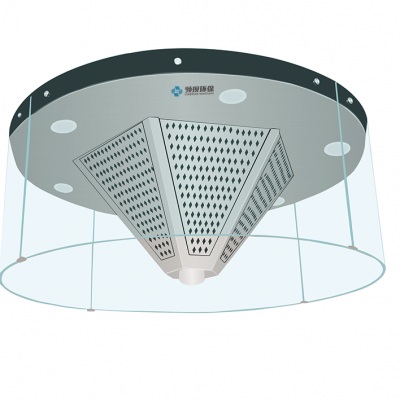 High-End SUS Circular Exhaust Hood φ1300*500mm With Glass for Fine Dining Restaurants