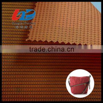 Polyester Yarn DYED Black Stripe Woven Dobby Fabric With PU/PVC Coating For Bags/Luggages/Shoes/Tent Using