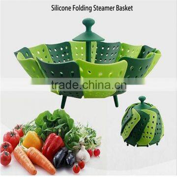 FDA easy to wash and grip Silicone Steamer Basket