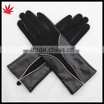 Ladies Sheepskin Cheap and Woolen Leather Hand Gloves photo-4