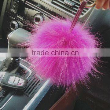 Fashion Popular Ladies Fur Ball Key Chain 100% Real Racoon Fur Keychains photo-5
