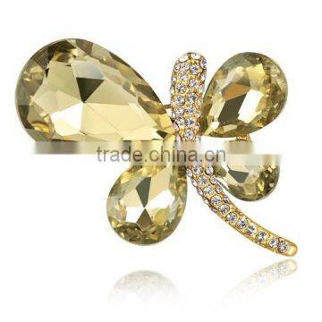 Wholesale Valentine's Day gold crystal brooch