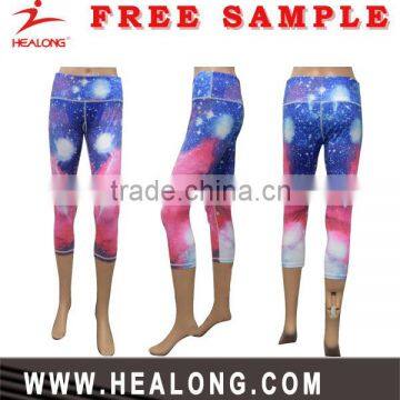 cheap wholesale sublimation printed colorful tight custom womens yoga pants fitness