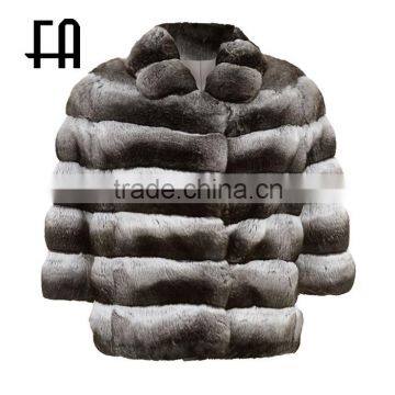 Factory direct chinchilla box jacket 100%real chinchilla fur