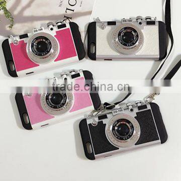 New creative camera strap silicone phone case for iphone 6/6s