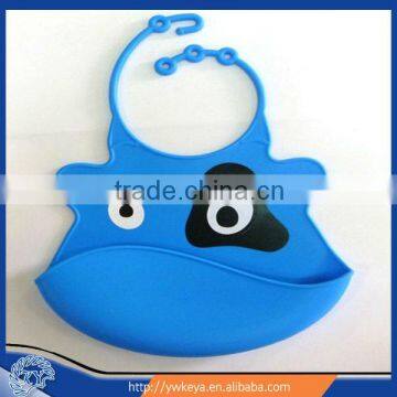 Latest Design Cartoon Cute Animal Shape Silicone Wholesale Baby Bibs