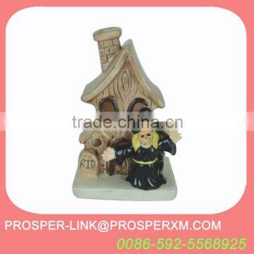 halloween decoration ceramic house with witch