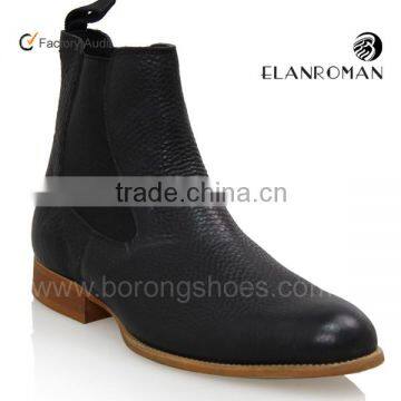 Black fashion style of men's leather boots shoes