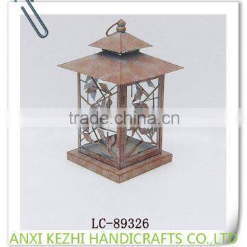 LC-89326 Decorative Metal Distressed Coppern Red Lantern with Birds                        
                                                                Most Popular