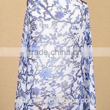Quality and Quantity Assured Silk Chiffon Floral Printed Fabric photo-2