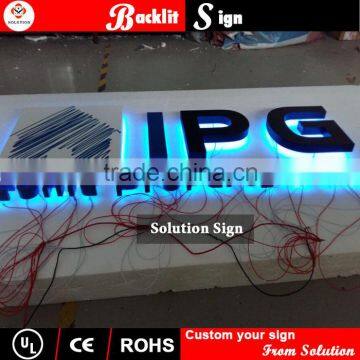 stainless steel channel back led front lit led open sign