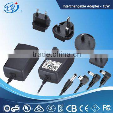 AC Adapter/power supply with interchangeable plugs UL/CE/GS/SAA/PSE/KC APPROVAL