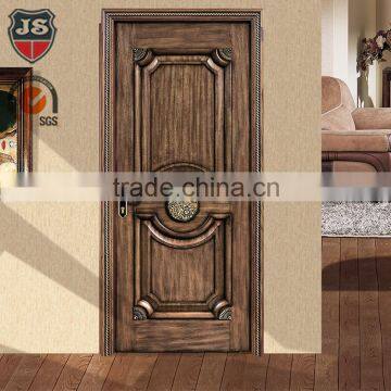 single swing walnut main door wood carving design