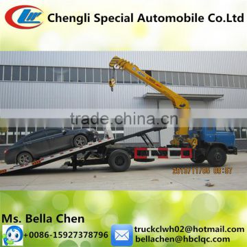 Flatbed Road Wrecker With Crane,Right Hand Wrecker Tow Trucks For Sale