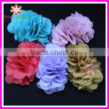 Lovely chiffon long petals flower, chiffon flower children applique patch, chiffon ruffle applique