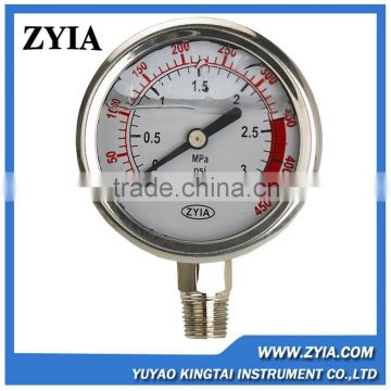 High quality all stainless steel 3Mpa oil pressure gauge