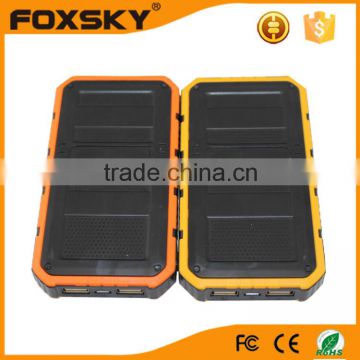 8000mah high capacity waterproof solar power bank