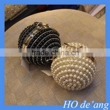 Hogift Womens Pearl Rhinestone Evening Clutch Party Handbag Clutch