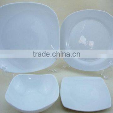 20pcs square white porcelain and ceramic dinner set/vajilla for holiday