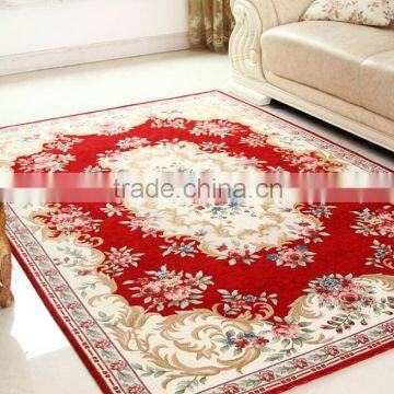 Hot sale Europeanism art chenille yarn jacquard home textile Square floor living room carpets cheap rug Can be customize