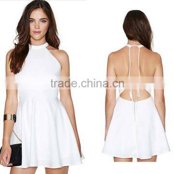 2016 new summer dress style Europe sexy white off shoulder backless A -line slim wholesale dress for women                        
                                                Quality Choice