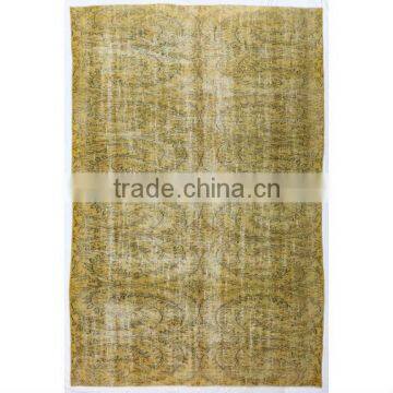 Handmade Yellow Over-dyed Rug (8 x 5 feet)