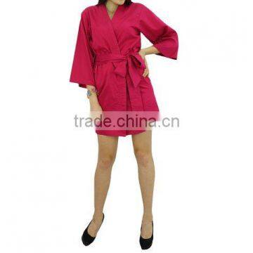 Women Cotton Kimono Solid Short Kimono Bathrobe Sexy Nighty wholesaler