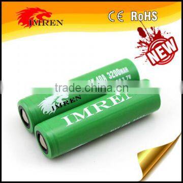 2016 New IMREN 18650 40a Rechargeable Lithium Battery Li-ion Battery 3.7v 3200mah for Mechanical Mods