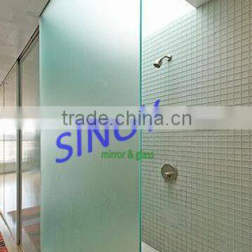 HOT!6mm toughened low iron acid-etched glass ,etching glass (manufacturer)