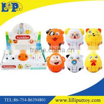 Lovely cartoon free wheel tumbler toy